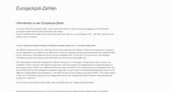 Desktop Screenshot of eurojackpot-zahlen.de